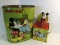 Classic Antique Mickey Mouse Jack in The Box and Metal Waste Can