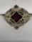 Stunning Ladies Victorian Ruby & Marcasite Ring