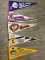 Great Collection of (5) Early Sports Pennants