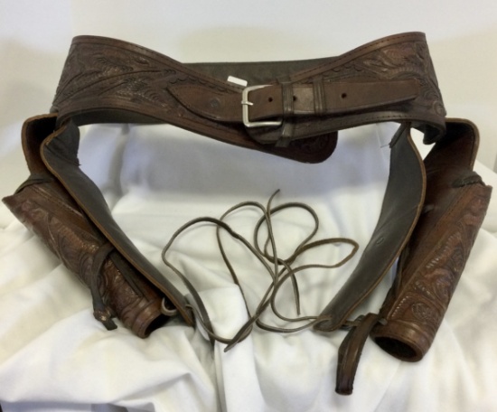 Outstanding Hand Tooled Classic Western Circa Colt 45 Holster Set