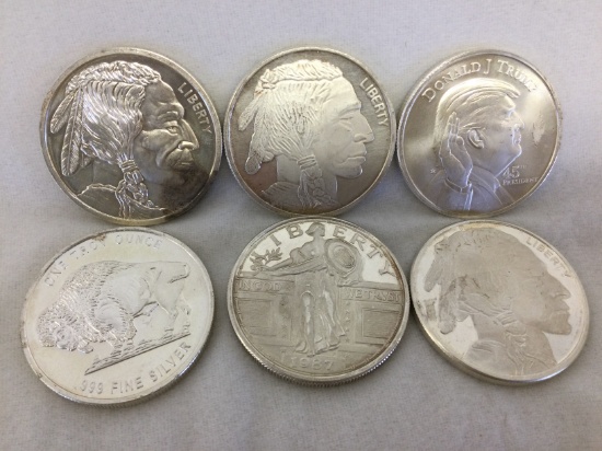 (6) .999 1oz. Silver Coins