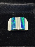 Custom Made Mens BLack Opal Ring