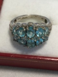 Stunning Ladies 5ct London Blue Topaz Ring