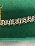Outstanding Ladies 15ct Genuine Solid Gold Diamond Bracelet