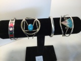 4 Beautiful Solid Sterling Silver Bracelets