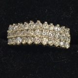 Ladies 14k Gold, 2ct Genuine Diamond Ring