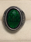 Fantastic Men's Genuine 6ct Green Tourmaline Ring