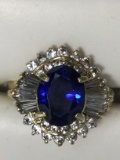 Beautiful Solid Gold 3ct Sapphire Ring