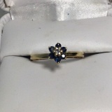 14K Gold Ladies Diamond and Sapphire Ring