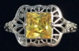 Ladies Dazzling 3ct Golden Imperial Topaz Ring