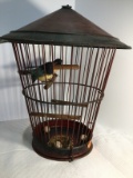 Fantastic Antique Victorian Bird Cage and Birds