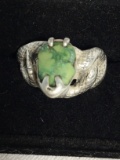 Custom Made Antique Snake & Turquoise Ring