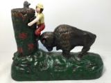Fantastic Classic Cast Iron Buffalo Mechanical Bank