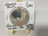 Rare: (Recovered) 1oz. .999 Silver Twin Tower coin.
