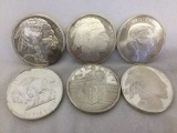 (6) .999 1oz. Silver Coins