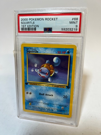 2000 FIRST EDITION SQUIRTLE - TEAM ROCKET WOTC - GRADED PSA MINT 9