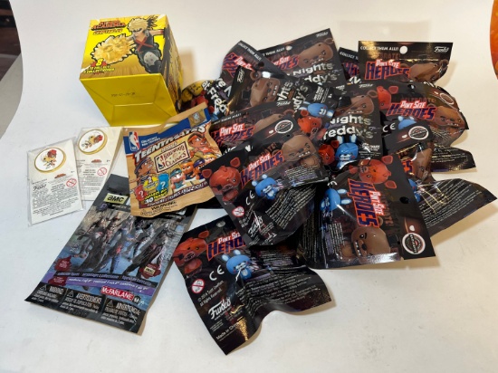 ASSORTED SEALED TOYS (12) PINT SIZE HEROS (1) TEENMATES NBA (1) WALKING DEA