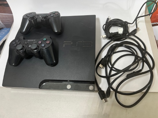 PS3 GAMING CONSULE - SLIM - INCLUDES 2 SONY CONTROLLERS #CG659618106-CECH-2