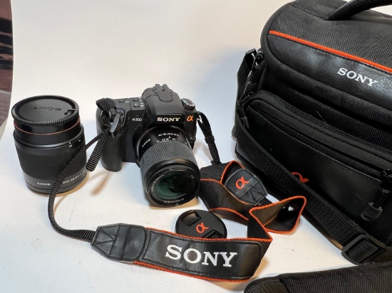 SONY a300 CAMERA - MODEL DSLR-A300- WITH 2 LENSES & SONY PROFESSIONAL BAG