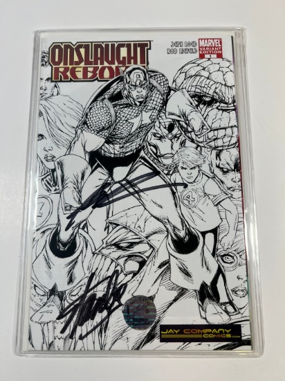 SIGNED STAN LEE -ONSLAUGHT REBORN - VARIANT #1 (WITH AUTHENTIC EXCELSIOR AP