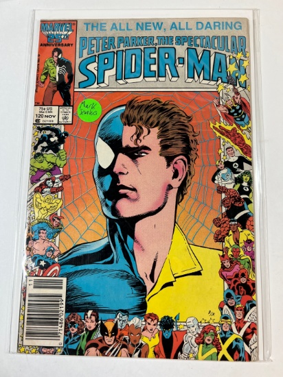 PETER PARKER. THE SPECTACULAR SPIDER-MAN #120 - NEWSTAND MARK JEWELERS INSE