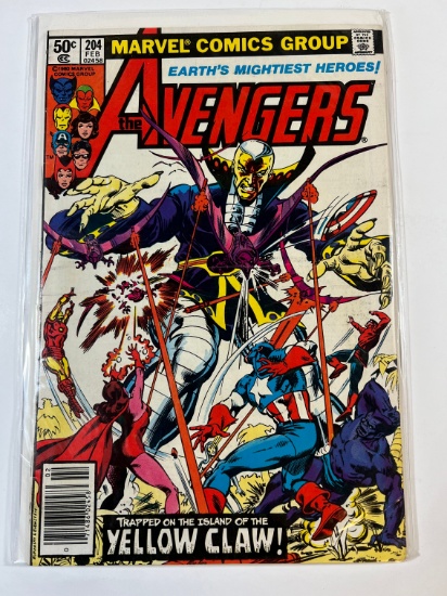THE AVENGERS #204 - MARVEL 80' - "TRAPPED ON THE ISLAND OF THE YELLOW CLAW"