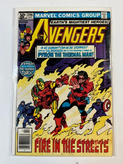 THE AVENGER #206 - MARVEL 81' - "FIRE IN THE STREETS" NEWSTAND