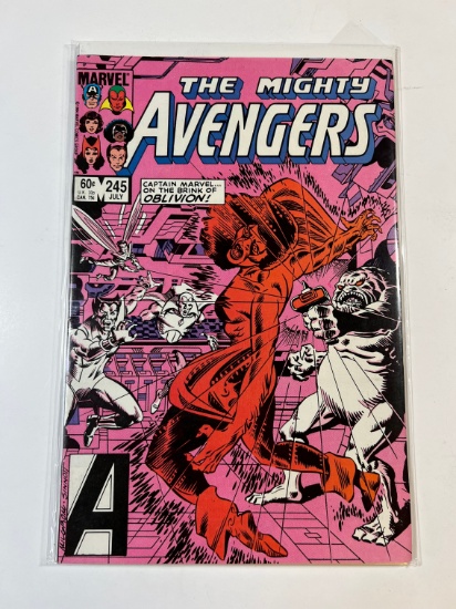 THE AVENGERS #245 - MARVEL 84' "CAPT. MARVEL.. ON THE BRING OF OBLIVION"