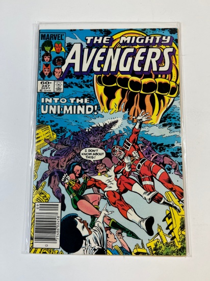THE MIGHTY AVENGERS #247 - MARVEL 84' - "INTO THE UNI-MIND" NEWSTAND