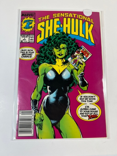 THE SENSATIONAL SHE-HULK #1 - NEWSTAND (FABULOUS 1ST ISSUE) MARVEL 89'