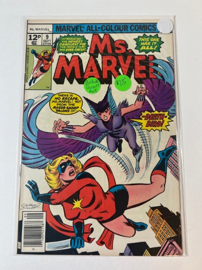 MS. MARVEL #9 - "DEATH BIRD" MARVEL NEWSTAND (BRITISH VARIANT)