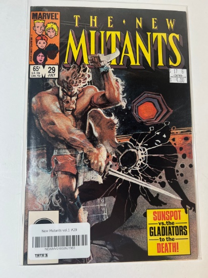 THE NEW MUTANTS #29 - MARVEL - SUNSPOT VS THE GLADIATORS TO THE DEATH!