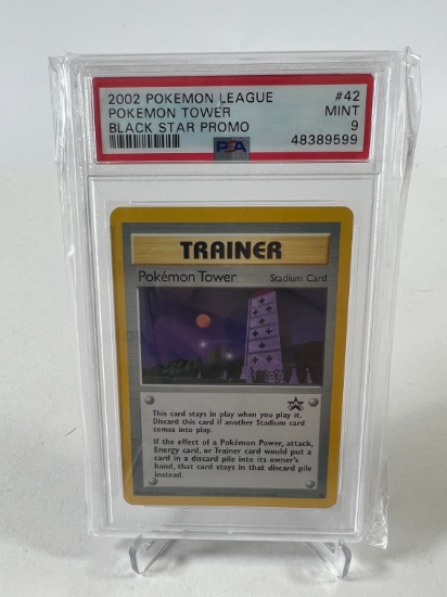 2002 POKEMON LEAGUE "POKEMON TOWER" BLACK STAR PROMO PSA MINT 9