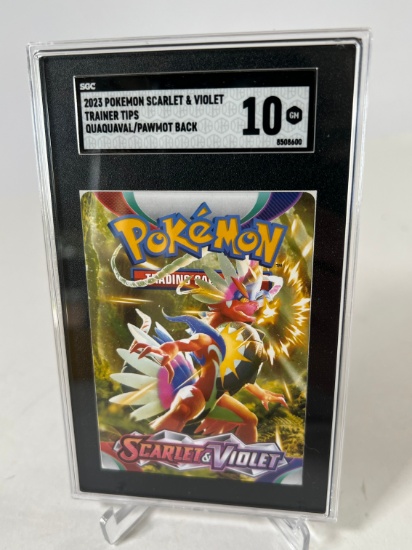 2023 POKEMON SCARLET/VIOLET TRAINER TIPS - QUAQUAVAL/PAWMOT BACK - SGC 10 G
