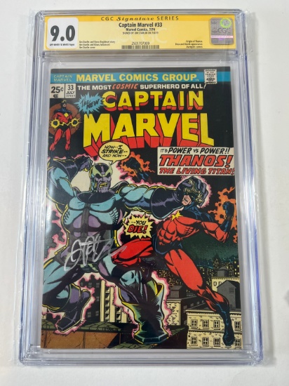 CAPTAIN MARVEL #33 - CGC SIGNATURE GRADE 9.0 - SIGNED JIM STARLIN 19' - (OR
