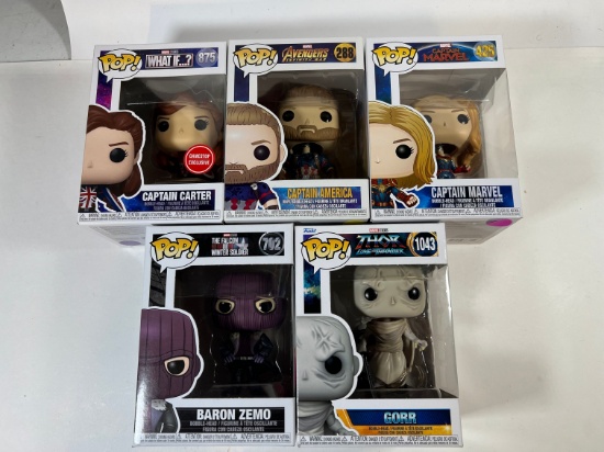 MARVEL FUNKO POPS ASSORTED - CAPT CARTER, AMERICA, MARVEL - BARON ZEMO, GOR