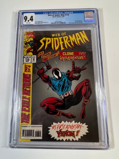 WEB OF SPIDER-MAN #118 - MARVEL 94' - CGC GRADE 9.4 - 1ST SOLO CLONE STORY,