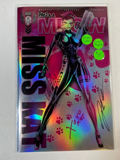 MISS MEOW - DOUBLE SIGNED - MERC #1 "MISS KAT" HOLO VARIANT - SIGNED TYNDEL