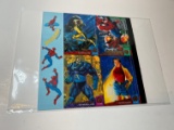 UNCUT SHEET - X-MEN CARDS (FROM SPIDERMAN MAGAZINE) ROGUE, APOCALYPES, WOLV