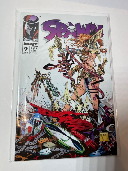 SPAWN #9 (1ST APP OF ANGELA + CAGLIOSTRO - COVER INSPIRED BY WONDERWOMAN #7
