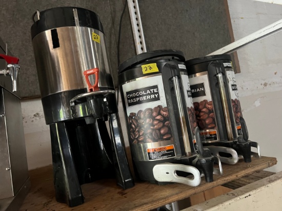 COFFEE DISPENSORS ASSORTED - INCLUDING #SGC-60D 1.5 GAL