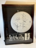 KISS SIGNED DRUM HEAD - WITH PHOTOS, IN SHADOWBOX1