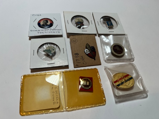 CUBA PINS ASSORTED - RECARDO NUNEZ PORTUONDO PRESIDENTE, ESCUELA, JUEGOS UN