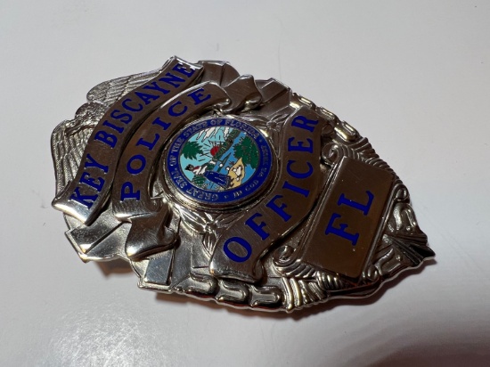 KEY BISCAYNE POLICE OFFICER BADGE - BLACKINTON
