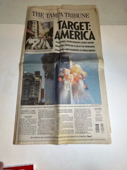 TAMPA TRIBUNE "TARGET AMERICA" SEPT 12 NEWS PAPER