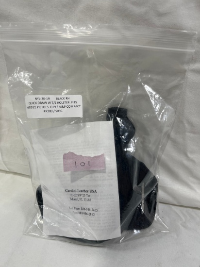 CARDINAL LEATHER USA - NYL-20-1R (BLACK RH) QUICK DRAW (FITS MIDSIZE G19, M