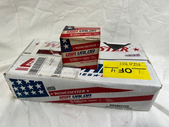 BOXES - WINCHESTER USA VALOR 5.56MM AMMUNITION - 62 GRAIN FMJ (125 PER BOX)