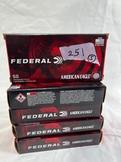 BOXES - FEDERAL AMERICAN EAGLE - 380 AUTO 95 GRAIN FMJ - (50 PER BOX) 250 R