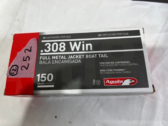 BOXES - AGUILA .308 WIN - 150 GRAIN FMJ BOAT TAIL (20 PER BOX) 240 ROUNDS T