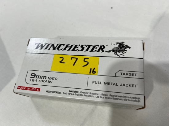 BOXES - WINCHESTER 9MM LUGER 124 GRAIN - FMJ